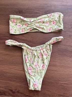 Blackbough Green and Pink Floral Bikini